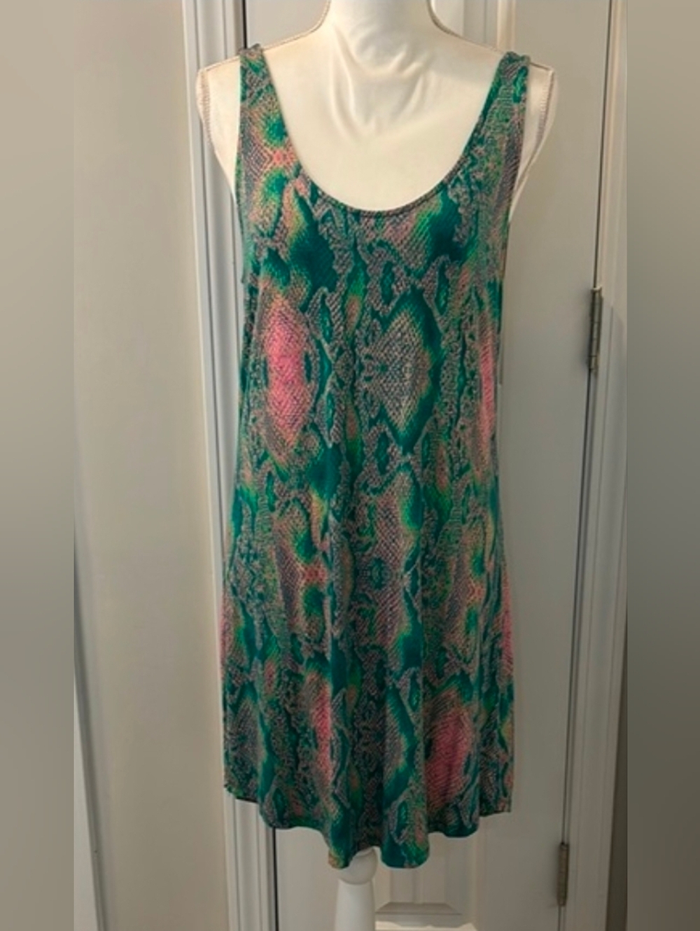 Hurley Green & Pink Snakeskin Print Tank Top